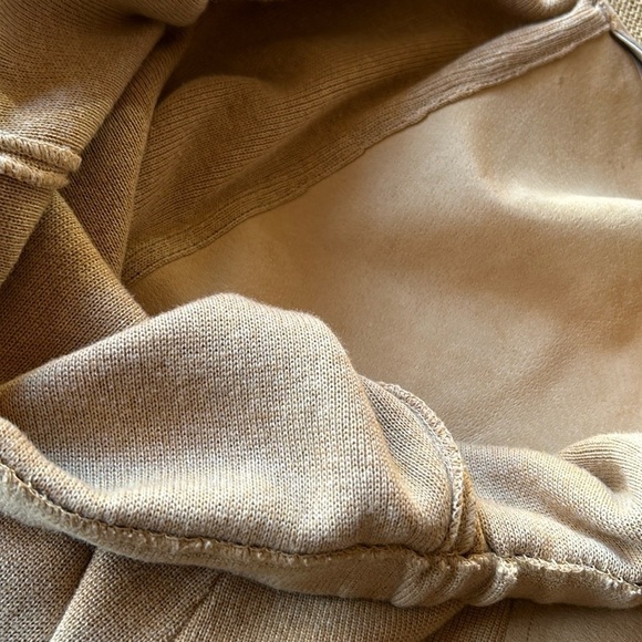 Vintage Y2K Camel Leather Front Suede Stretch Waist Western A Line Skirt Lrg - Picture 15 of 16